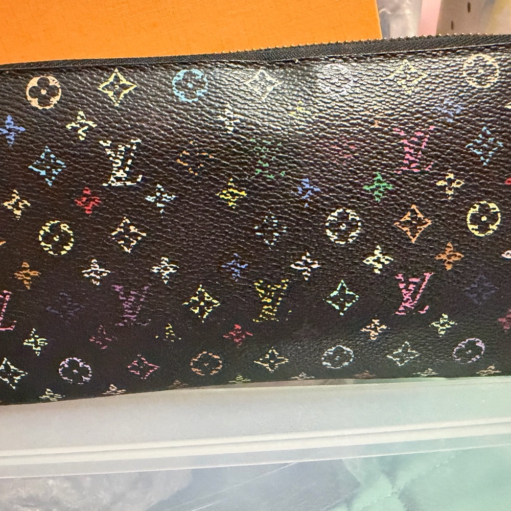 Authentic Louis Vuitton Monogram Black Murakami Long Zippy Wallet
